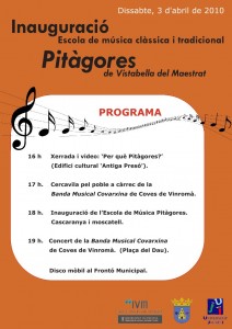 Inauguració de l'Escola de música clàssica i tradicional 'Pitàgores' a Vistabella del Maestrat